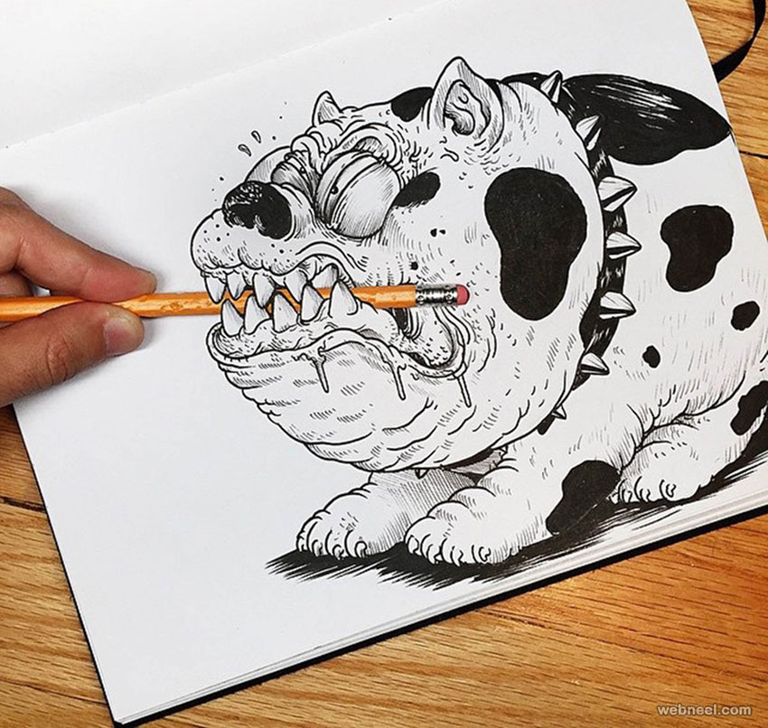 Fight with their own creator Funny Drawing ideas by Alex Solis