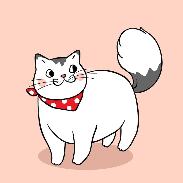 Premium Vector Draw character cute fat cat