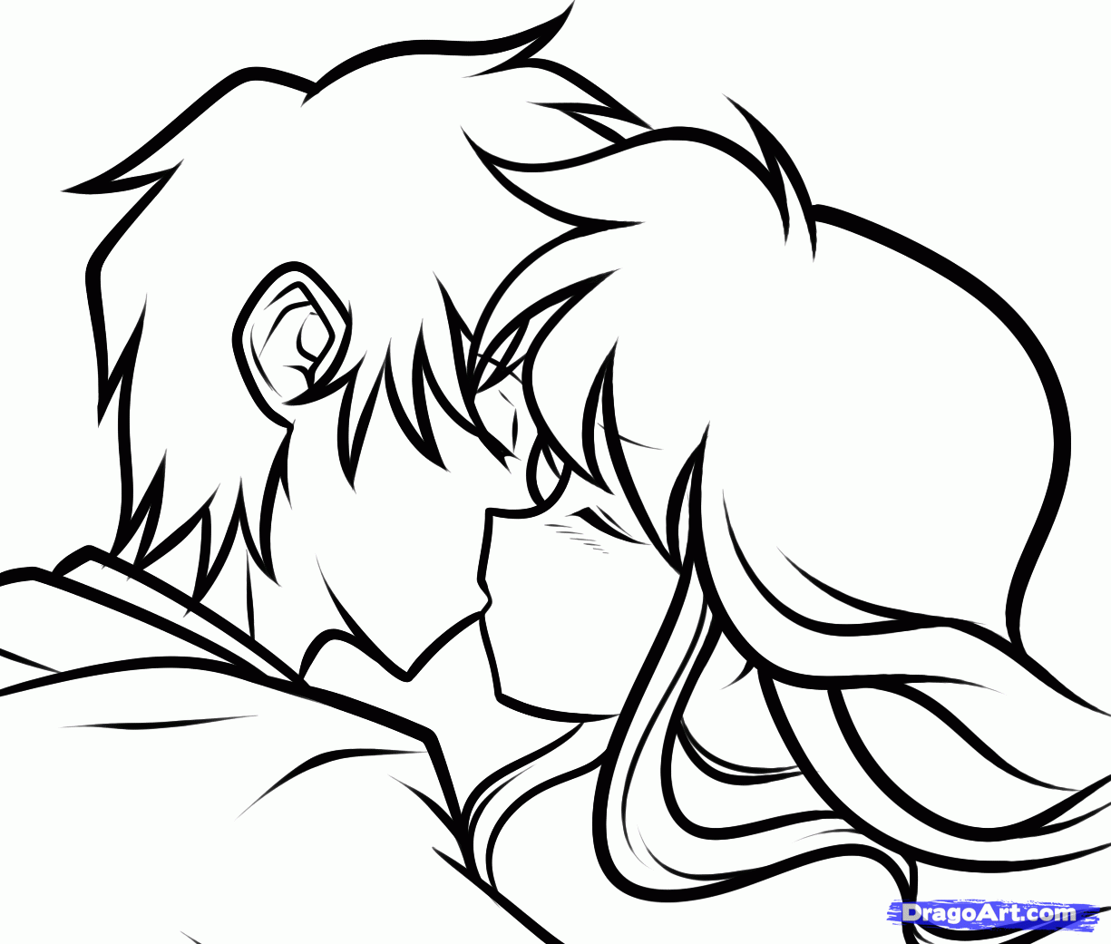 Cute Kissing Drawings