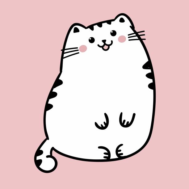 Best White Fat Cat Drawing Illustrations, RoyaltyFree Vector Graphics