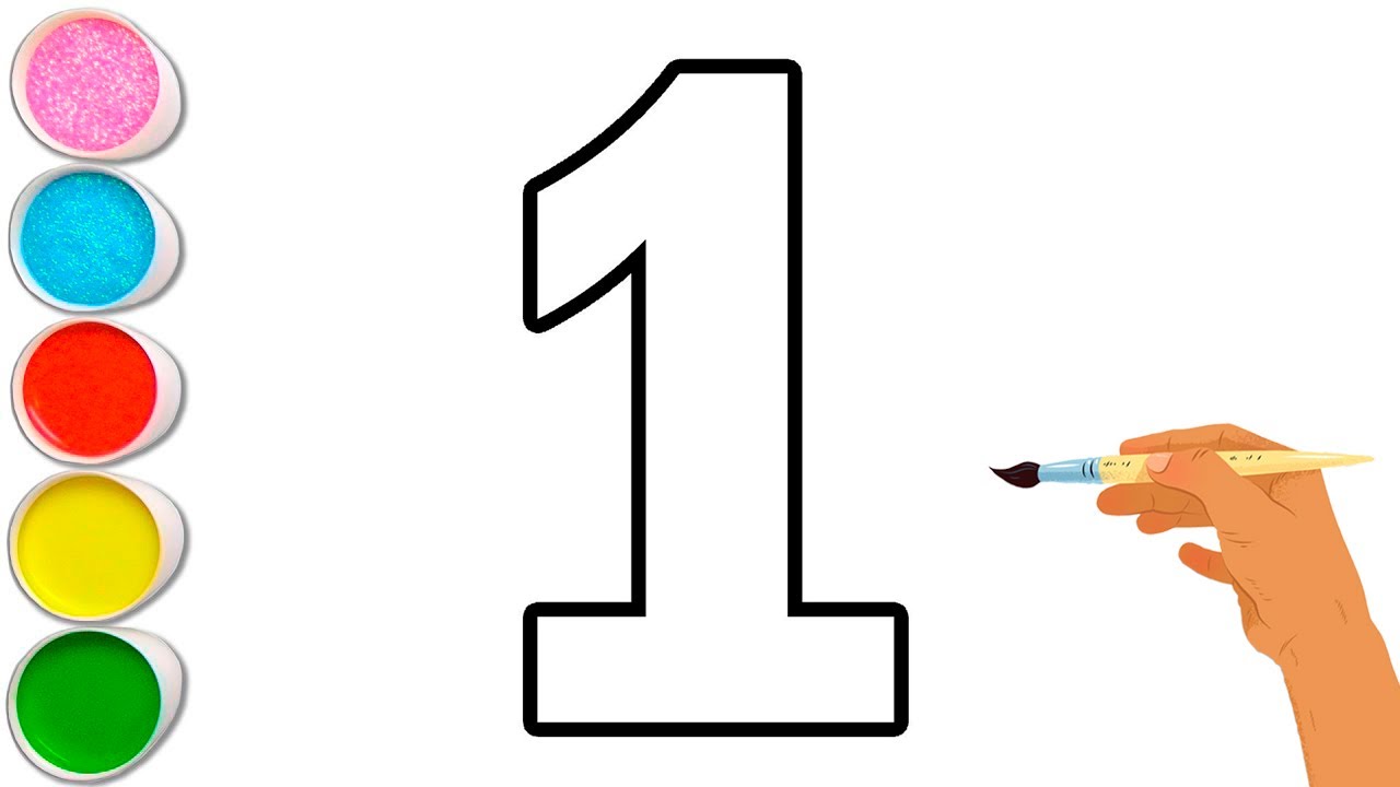 How to Draw Drawing Number One StepByStep Coloring and Painting