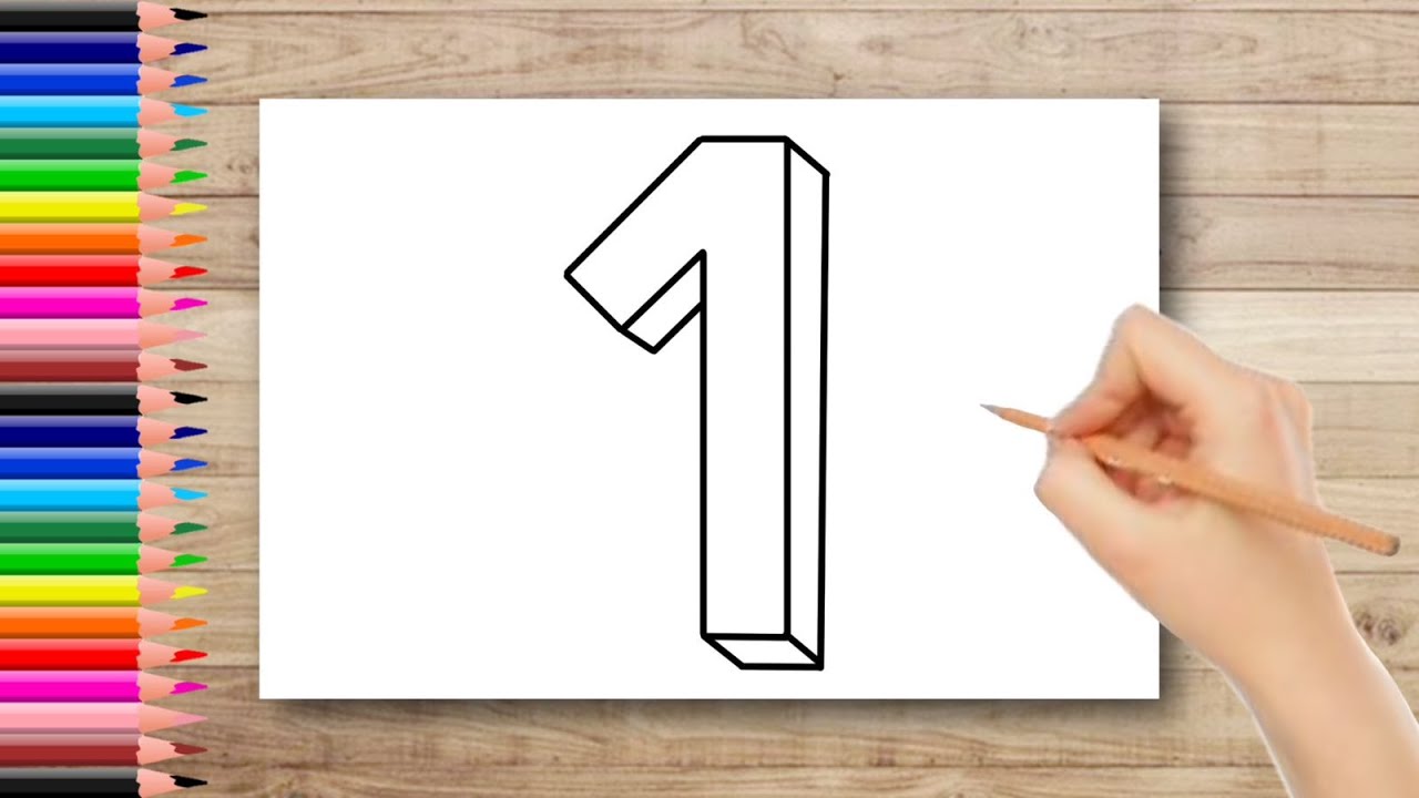 How To Draw Number '1' In 3D YouTube