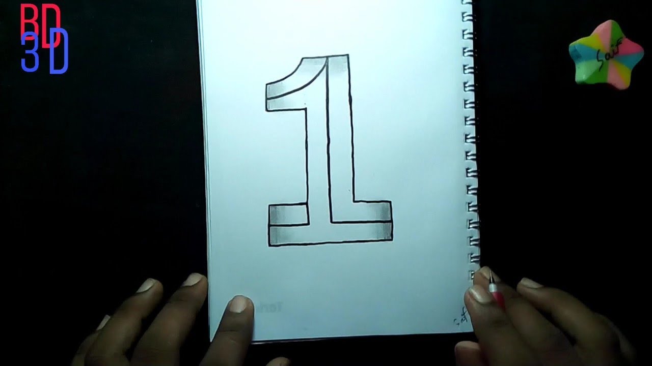 how to draw number 1 YouTube